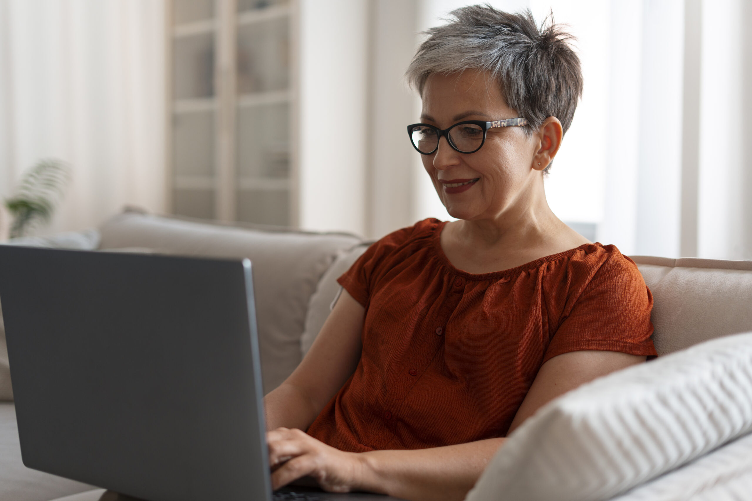 Participant using a laptop