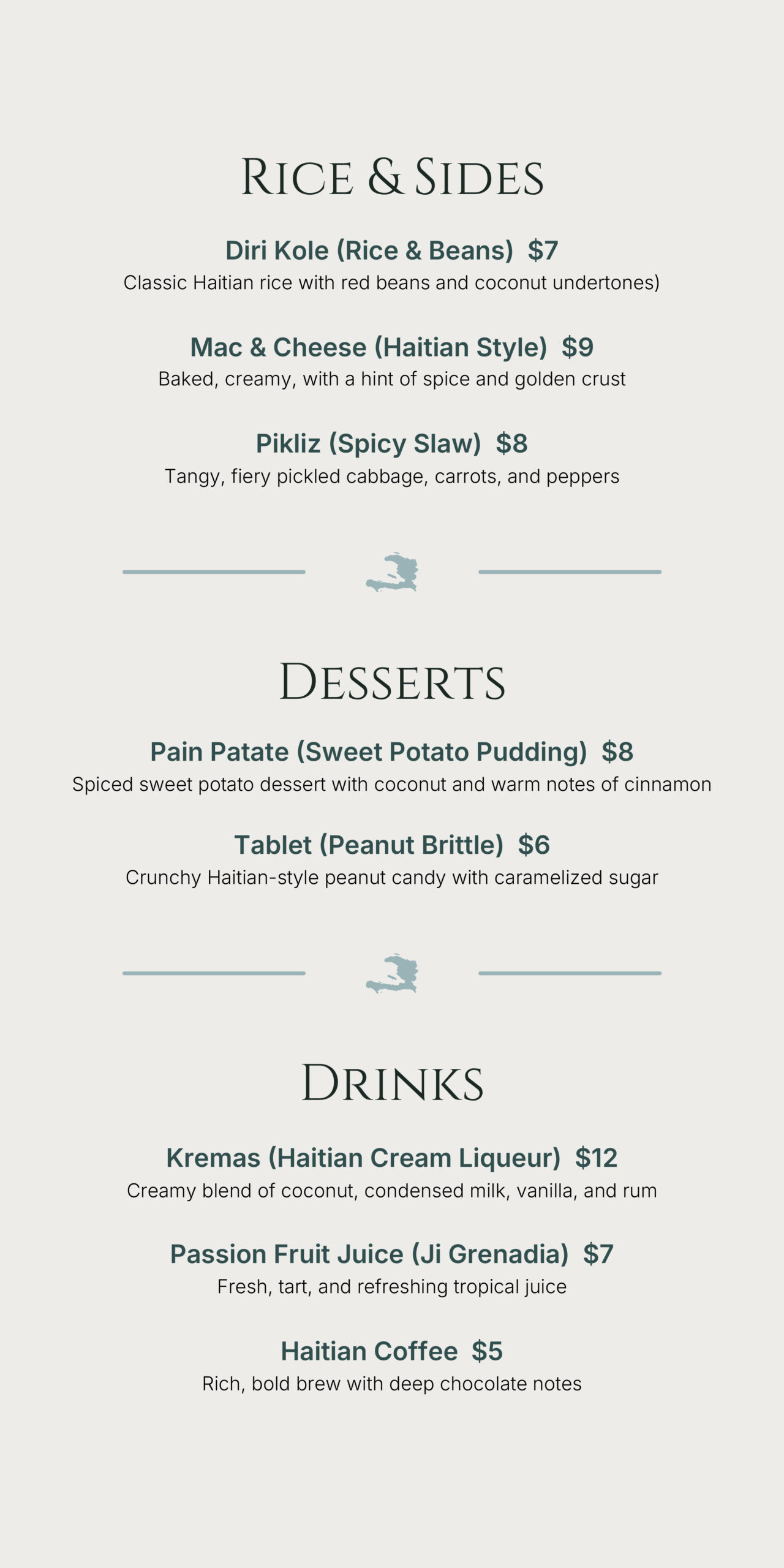 Menu page two