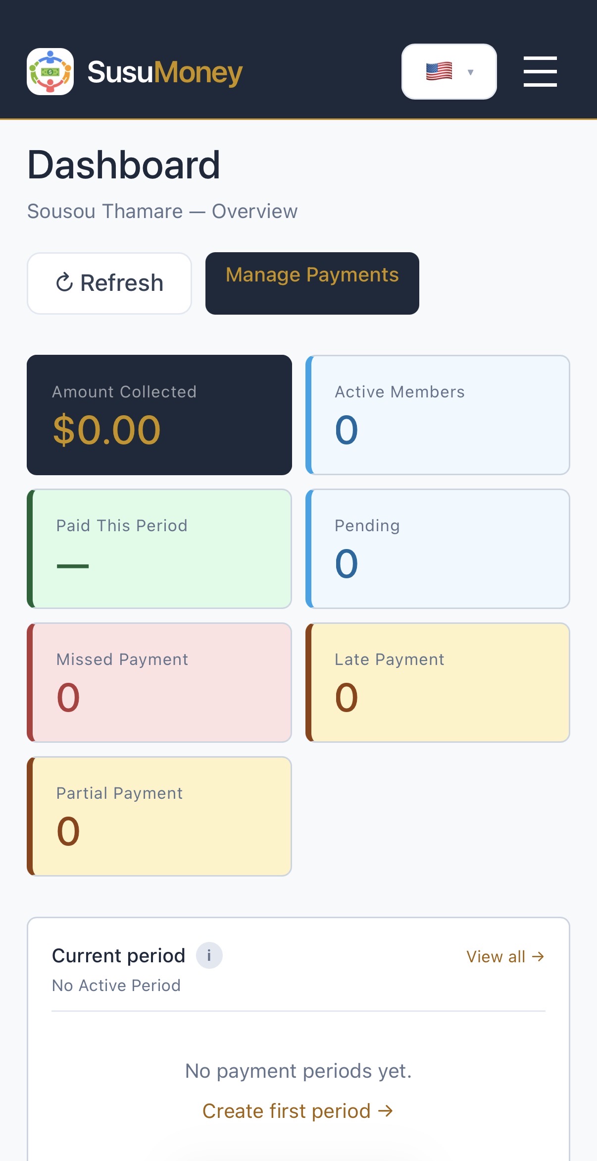 MenSol mobile dashboard