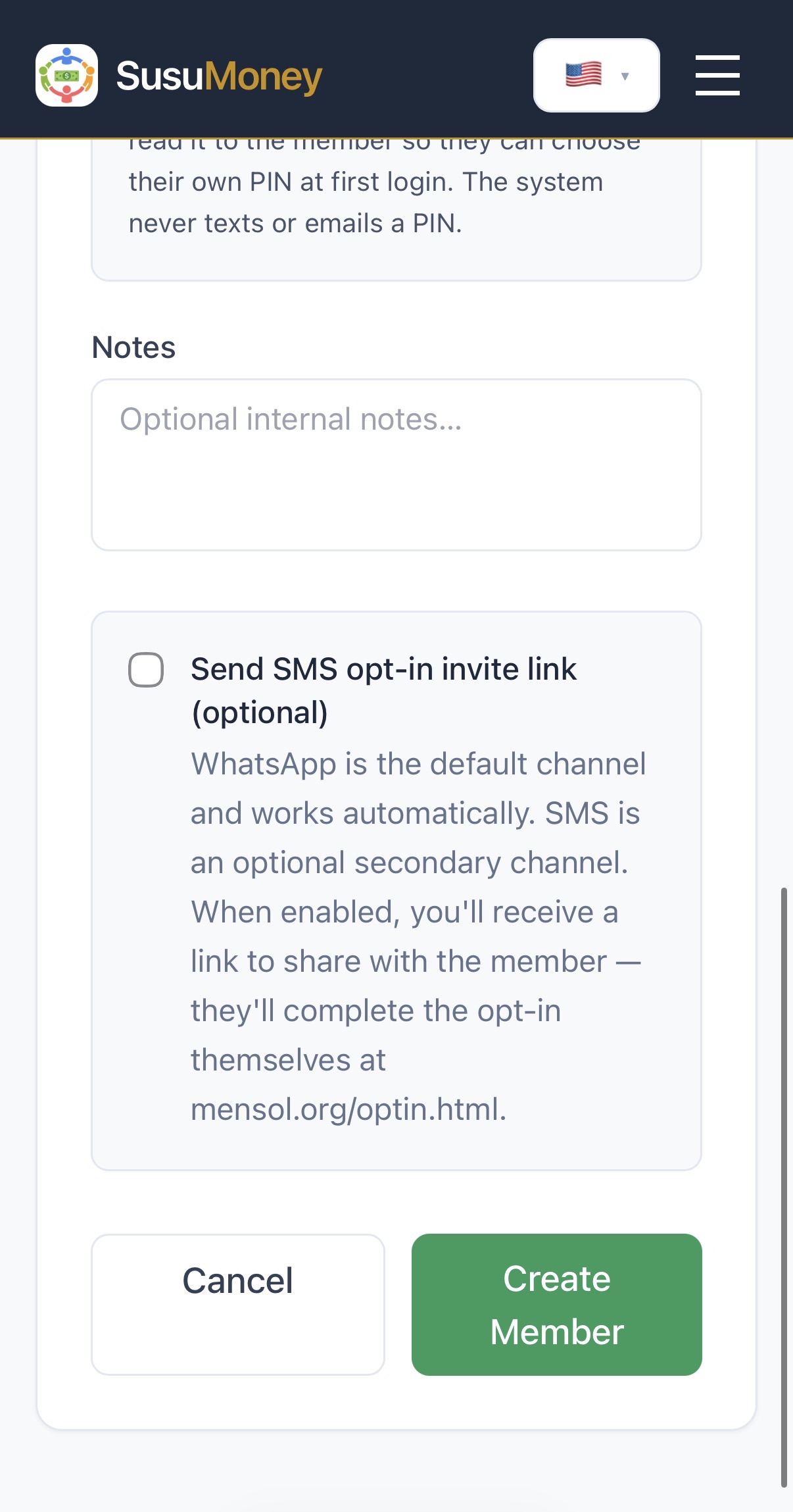 MenSol mobile settings