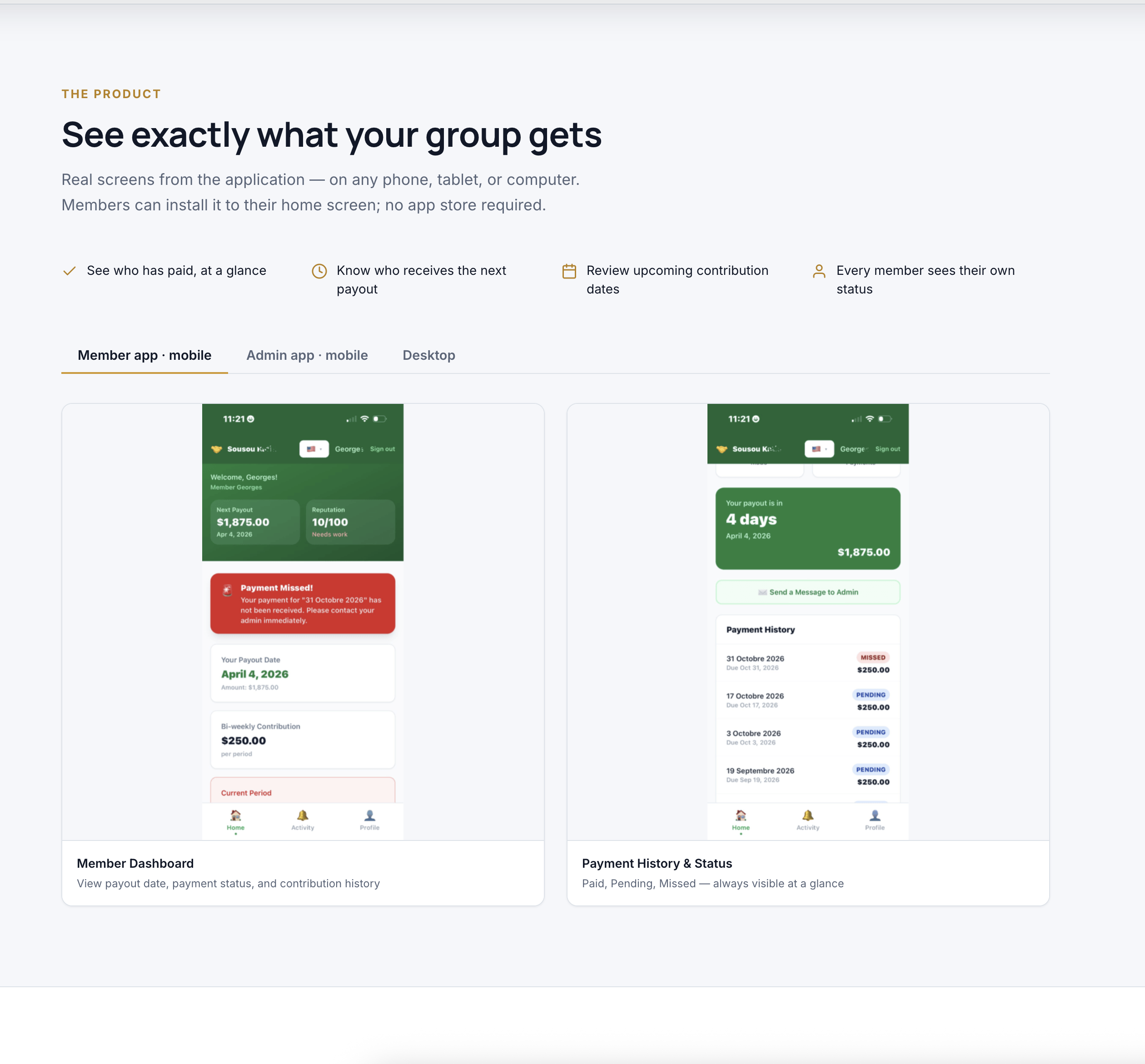 MenSol web app dashboard